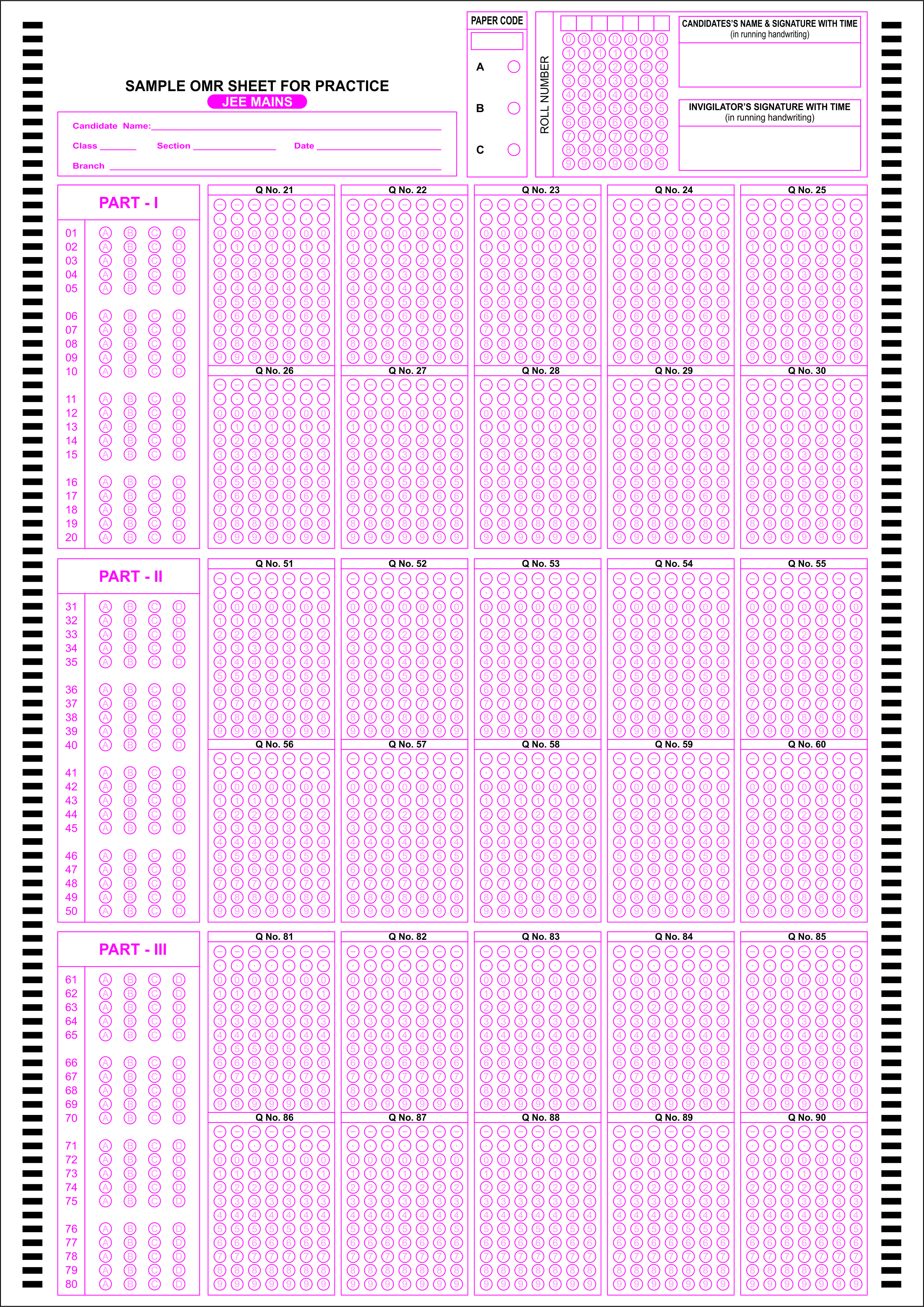 A4-jee-mains-mcq-omr-sheet image